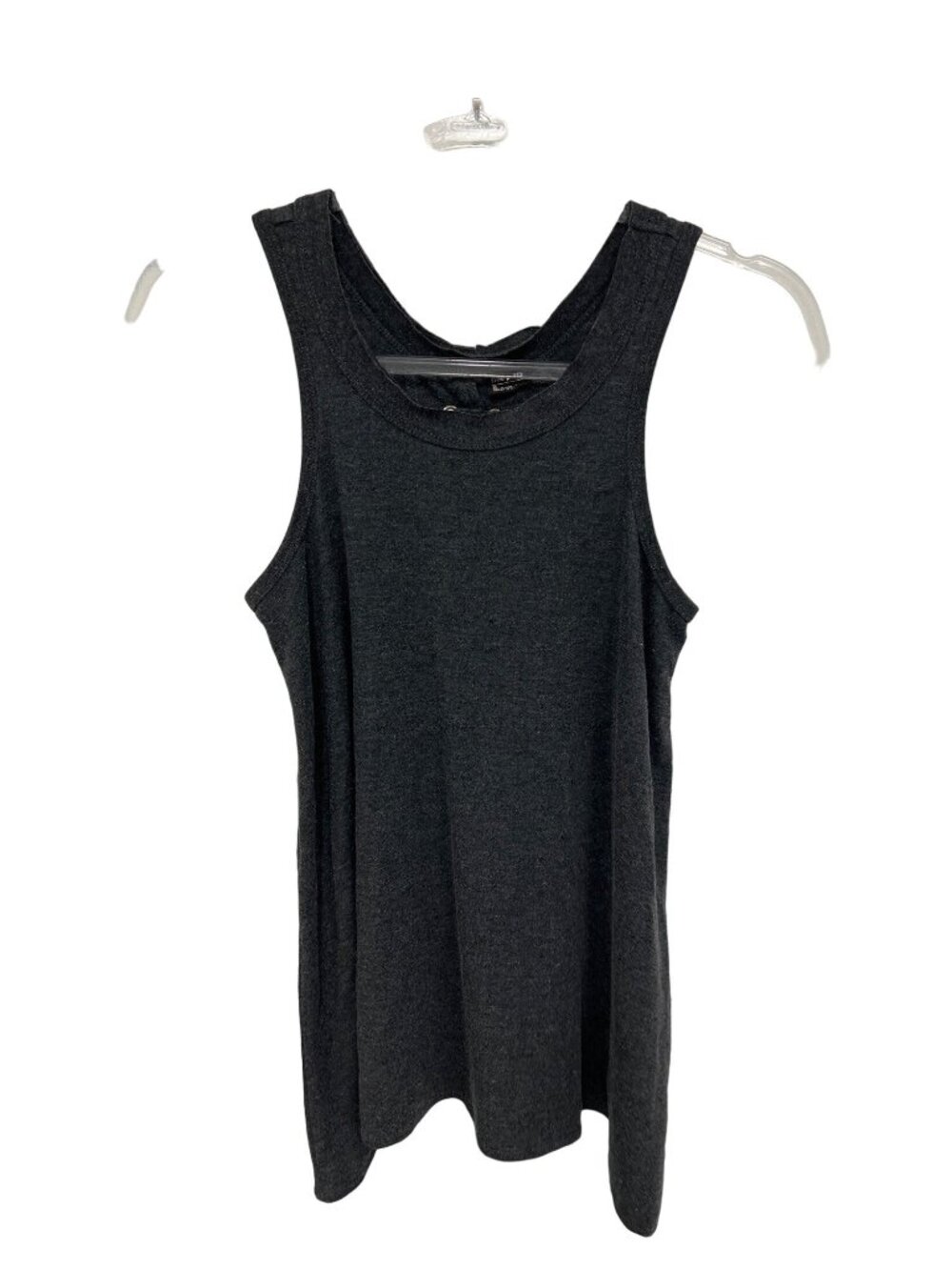 Free Press Charcoal Grey Lace-Up Back Lounge Tank Top